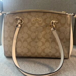 Coach Tan Shoulder Bag with Gold Hardware